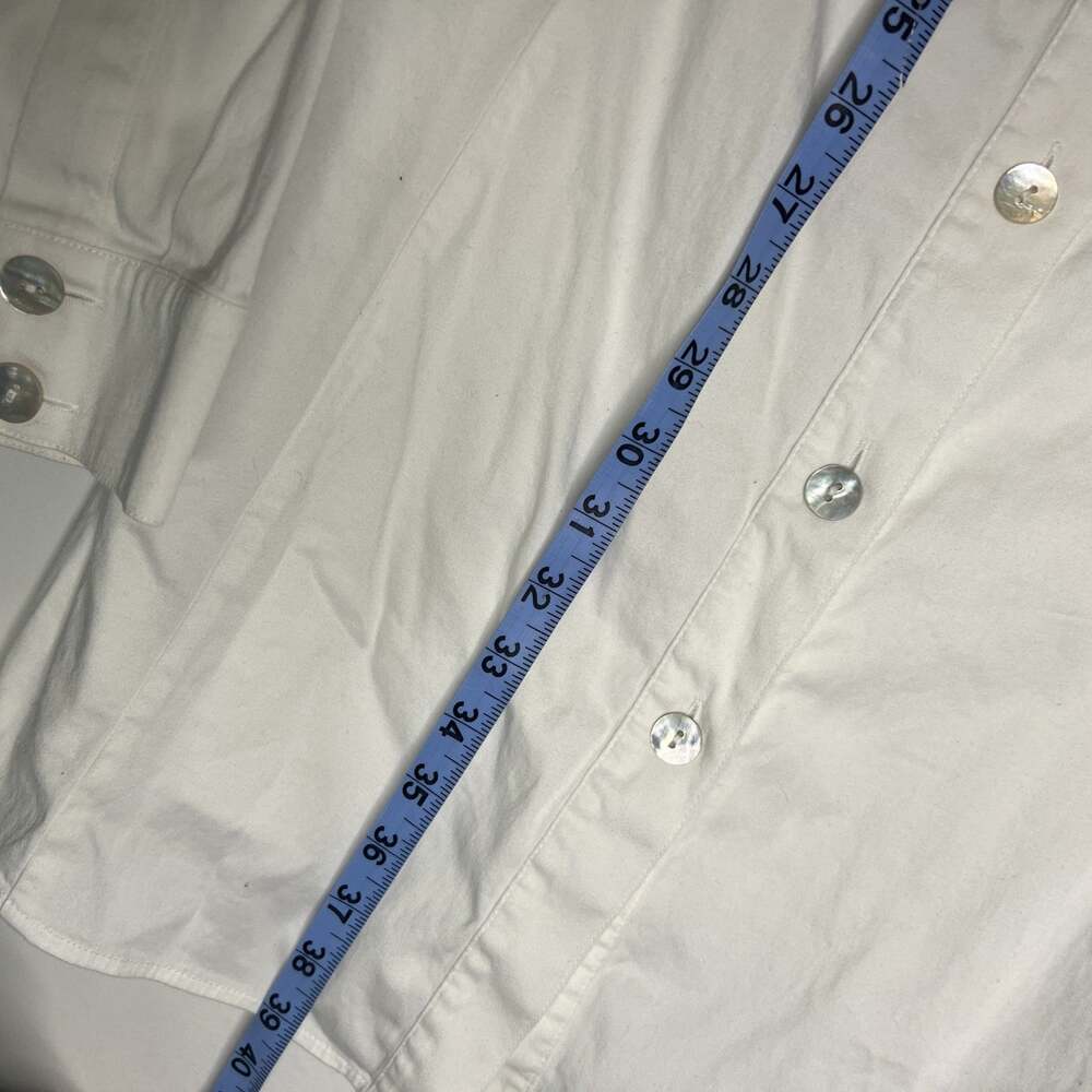 Chicos Additions Button Up Top Size 2 Large White Collared Long Sleeve Business - Picture 6 of 10